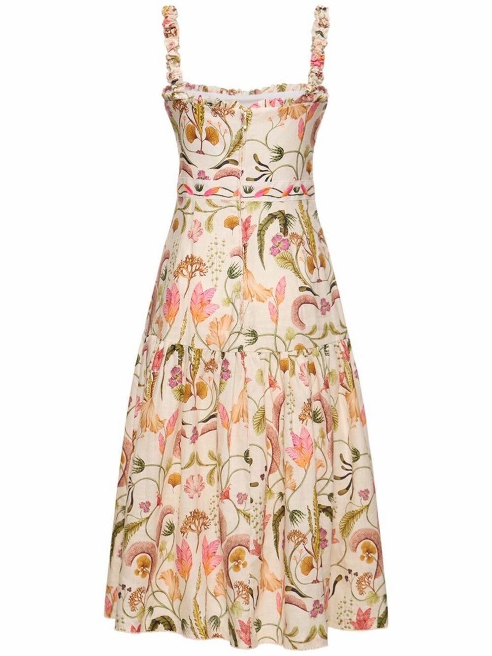 AGUA BY AGUA BENDITA - Nispero Printed Linen Midi Dress size Small - Picture 2 of 8